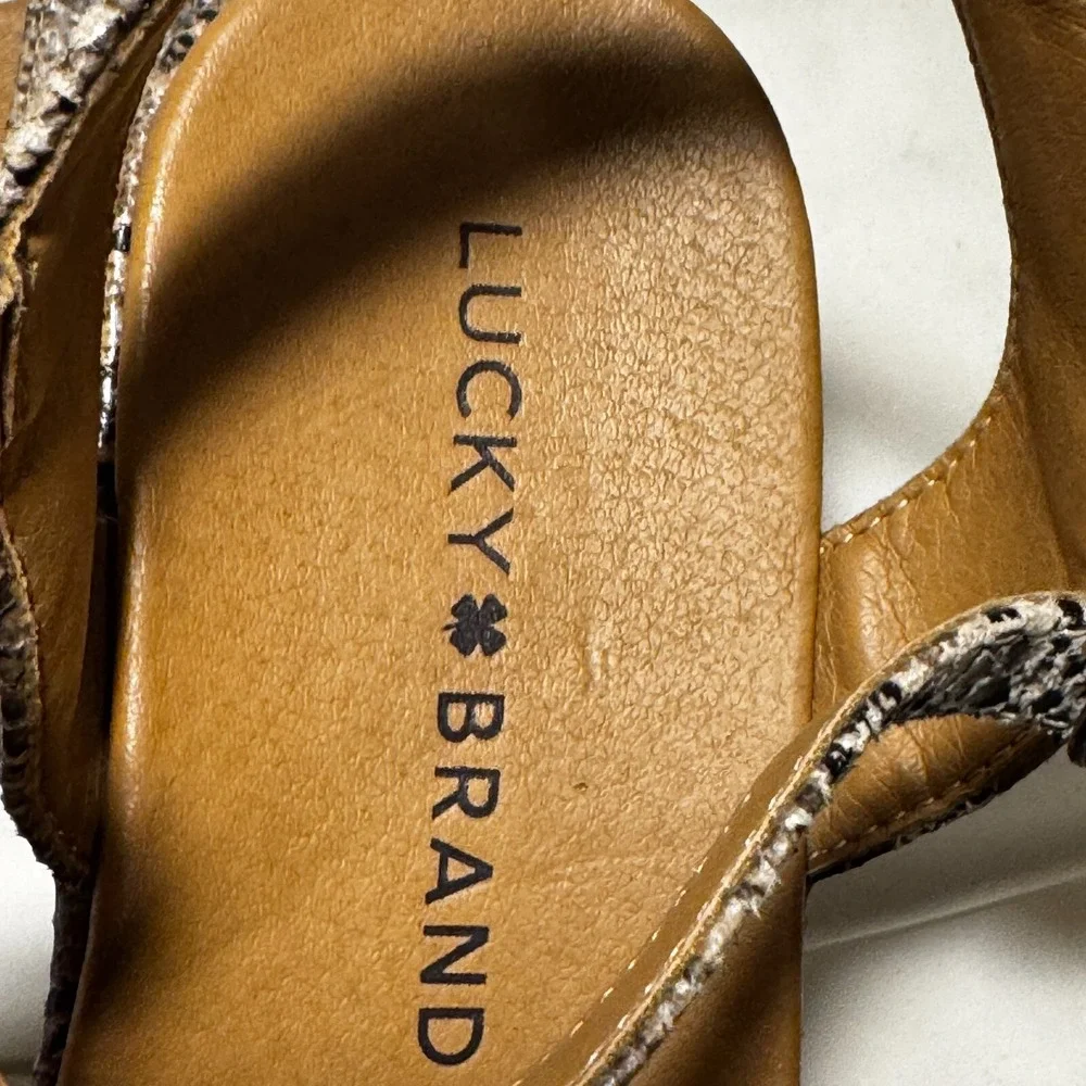 Lucky Brand Girls‎ Size 3 M Platform Sandals Snake Skin Pattern